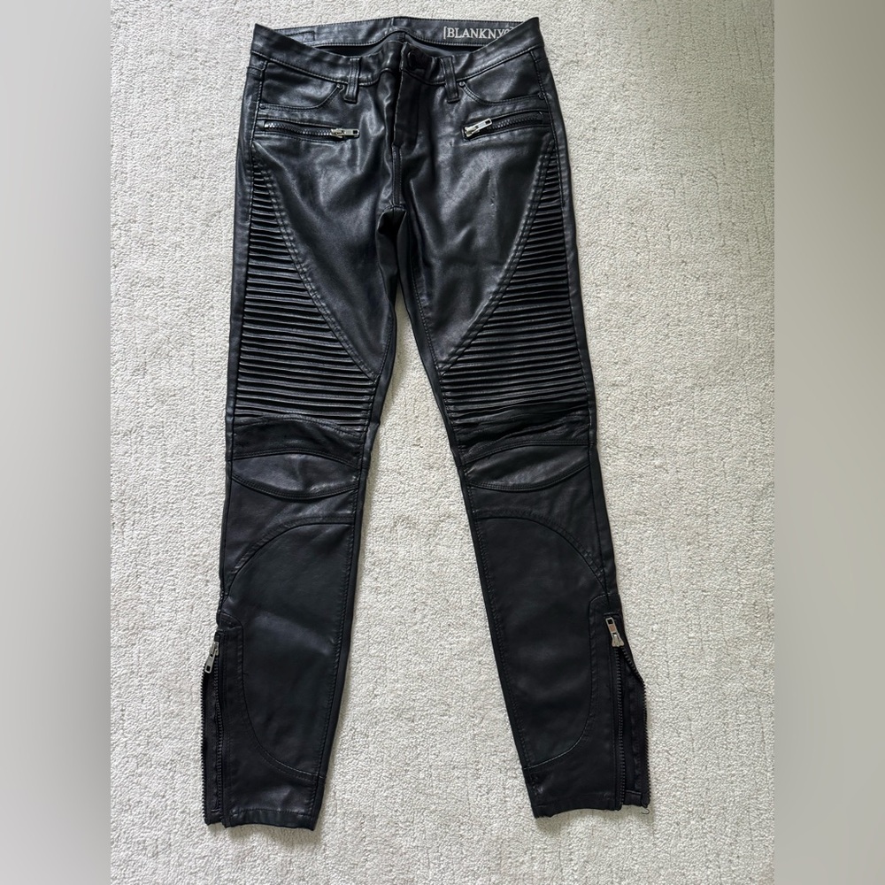 Blank NYC Black Moto Jeans